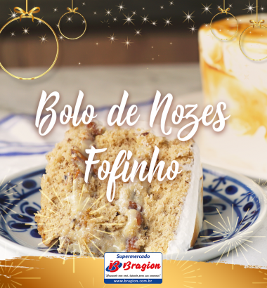 Bolo de nozes fofinho