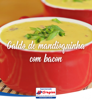 Caldo de mandioquinha com bacon